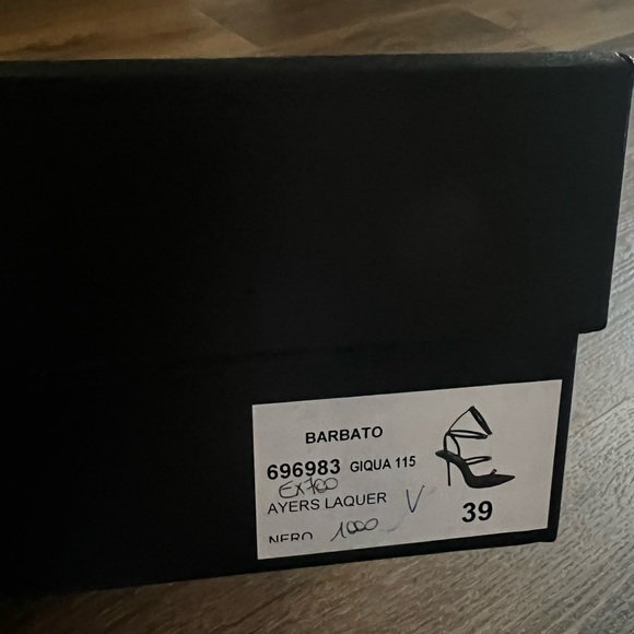 Saint Laurent "Giqua" Snakeskin Sandals with Crystal Trim 110MM - Picture 8 of 14